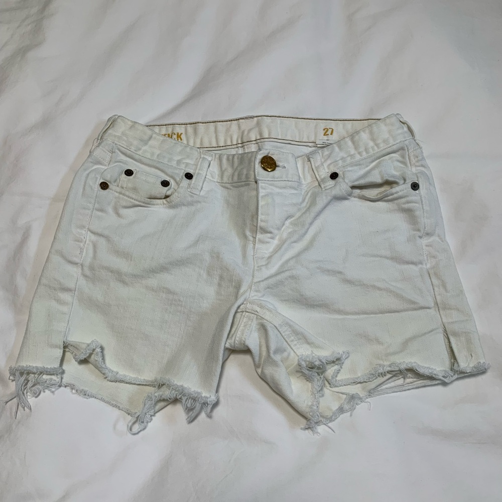 White Jean Shorts